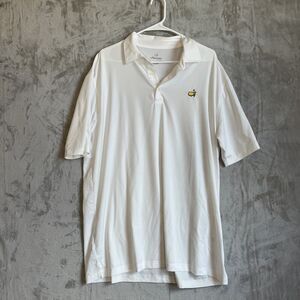 Masters Polo Shirt Mens XL White Tech Embroidered Performance Stretch Collection